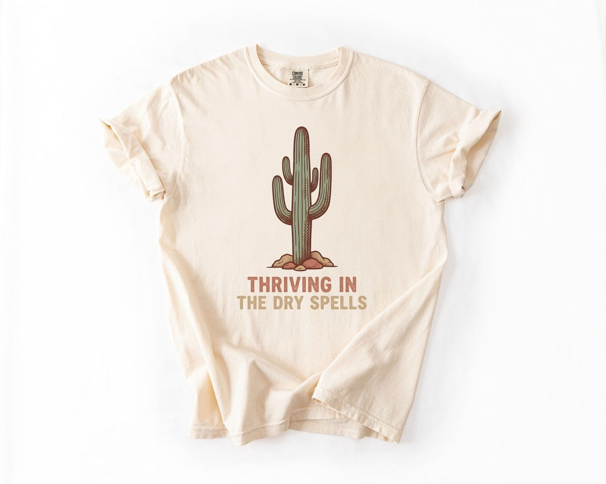 Thriving in the Dry Spells Cactus T-Shirt - Ivory