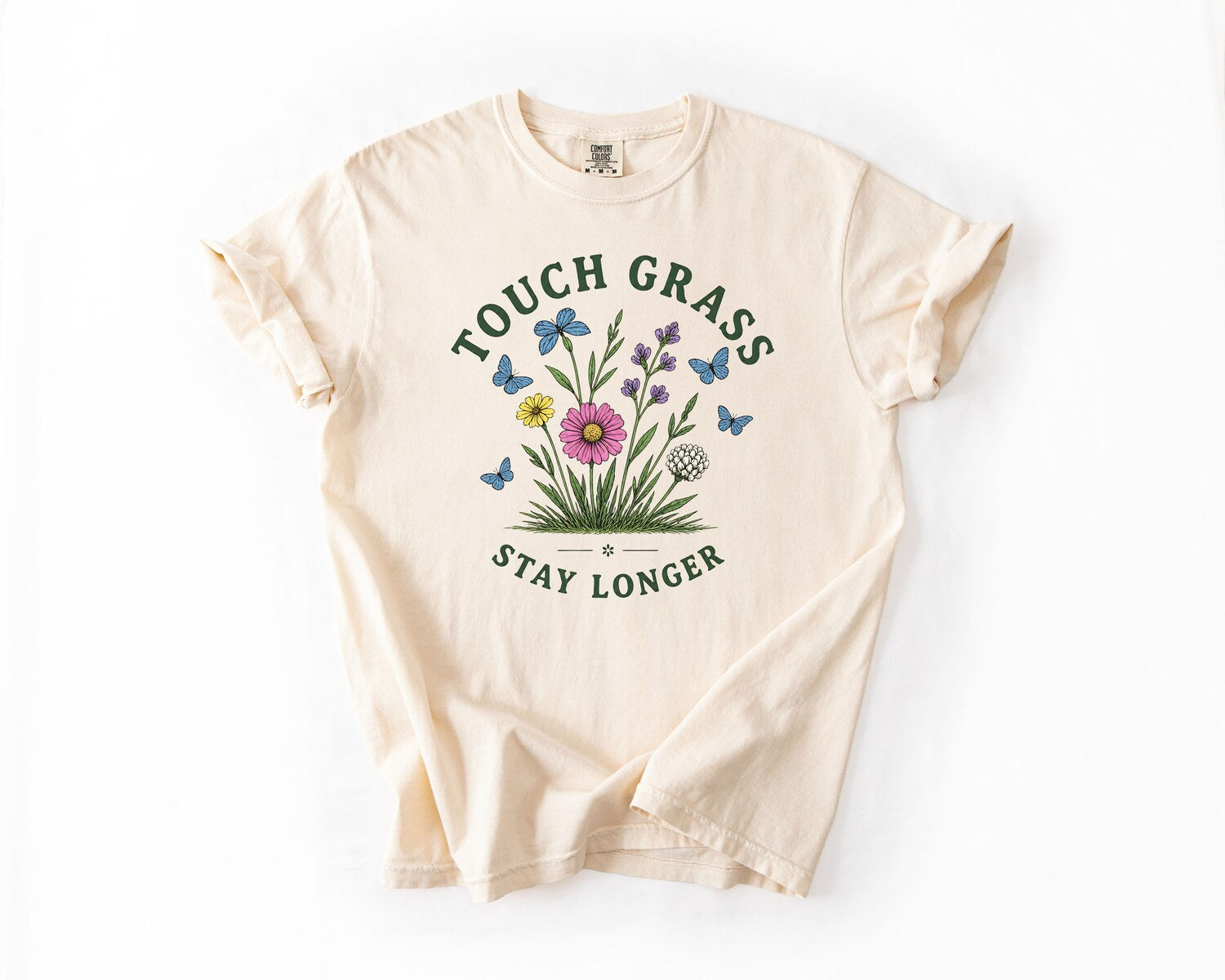 Touch Grass Stay Longer T-Shirt - Ivory