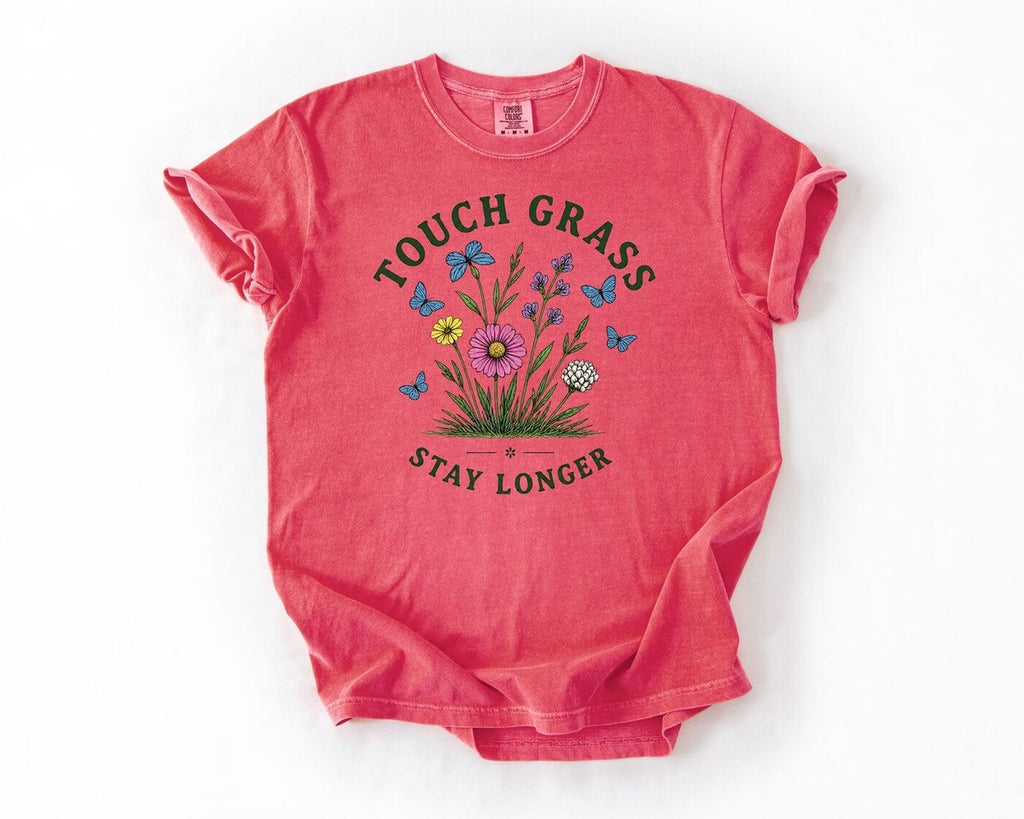 Touch Grass Stay Longer T-Shirt - Watermelon