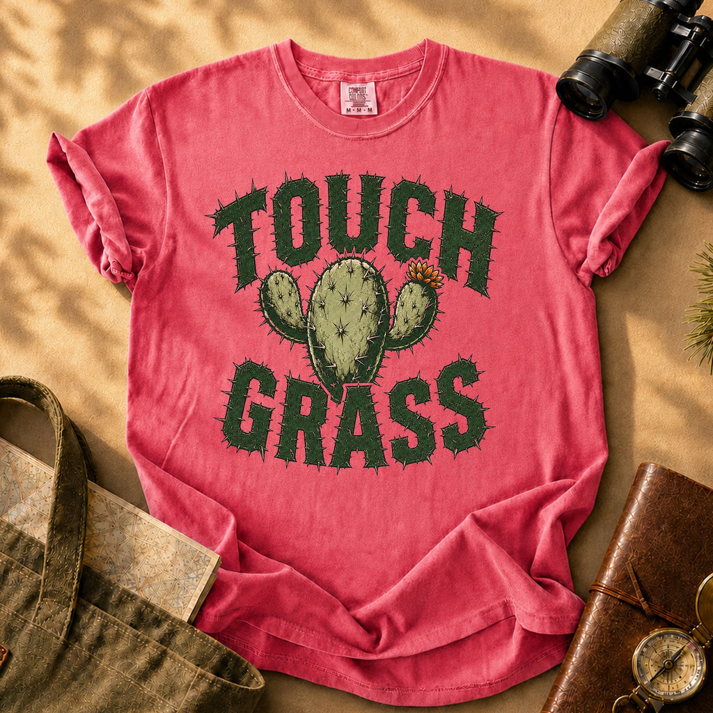 Touch Grass (Cactus Illustration) Tee - Watermelon