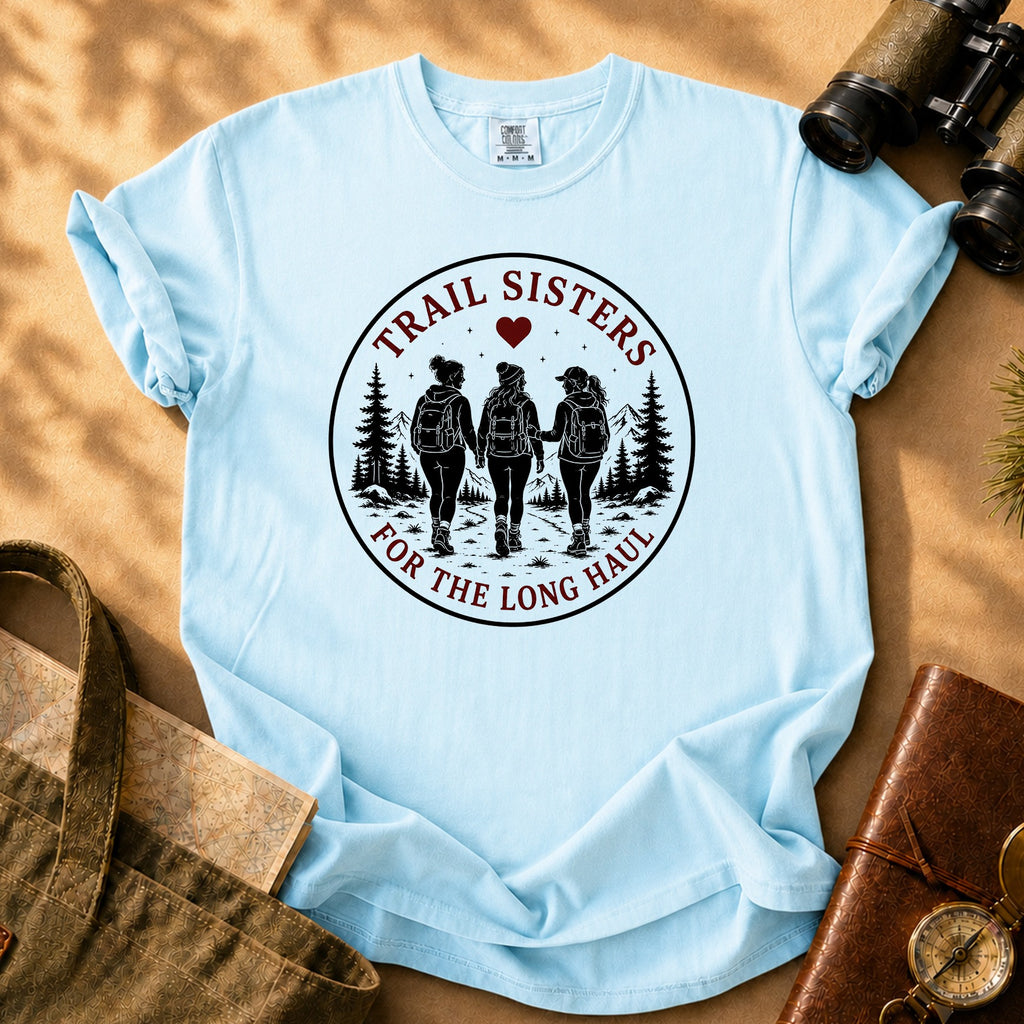 Trail Sisters for the Long Haul Tee - Chambray