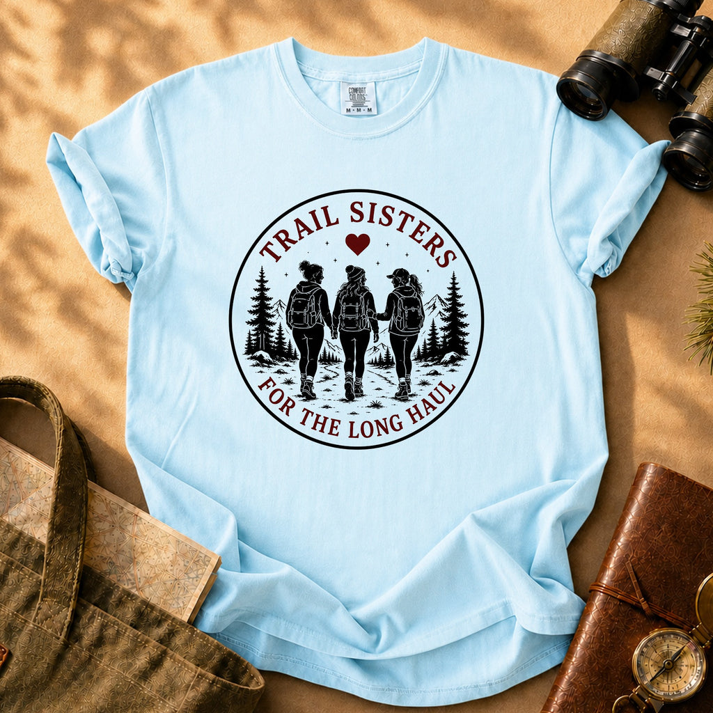 Trail Sisters for the Long Haul Tee - Chambray