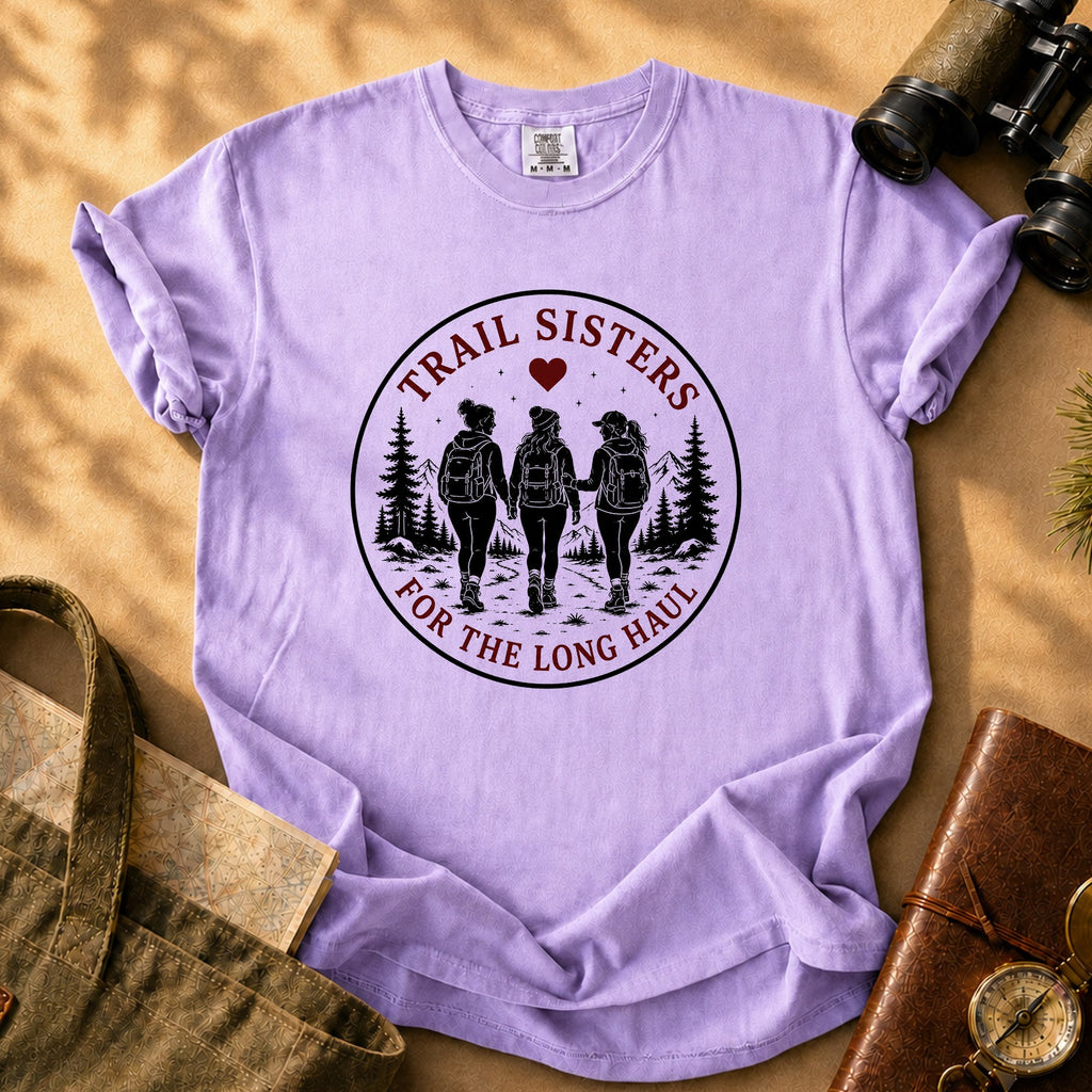 Trail Sisters for the Long Haul Tee - Orchid