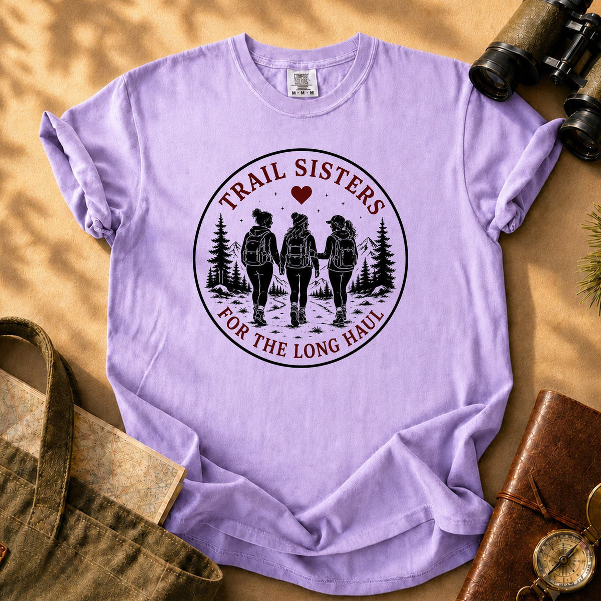Trail Sisters for the Long Haul Tee - Orchid