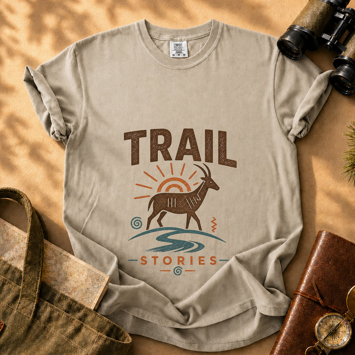 Trail Stories T-shirt - Khaki