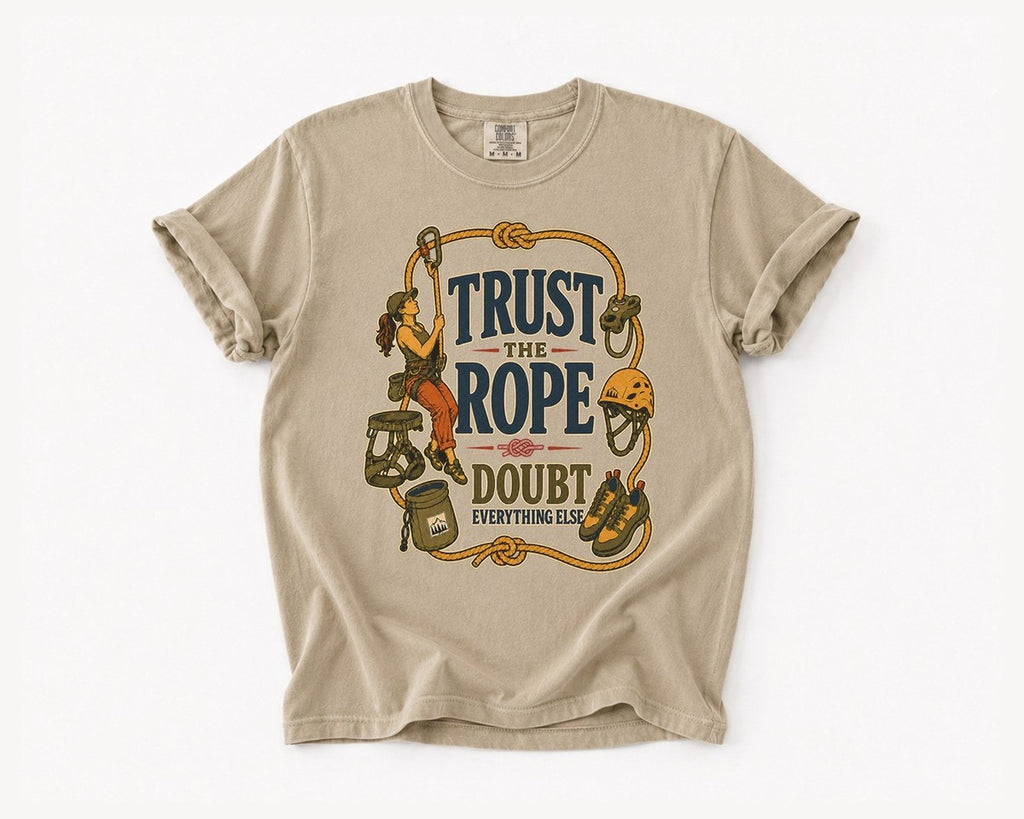 Trust the Rope Climbing T-Shirt - Khaki