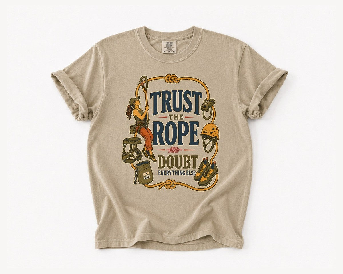 Trust the Rope Climbing T-Shirt - Khaki