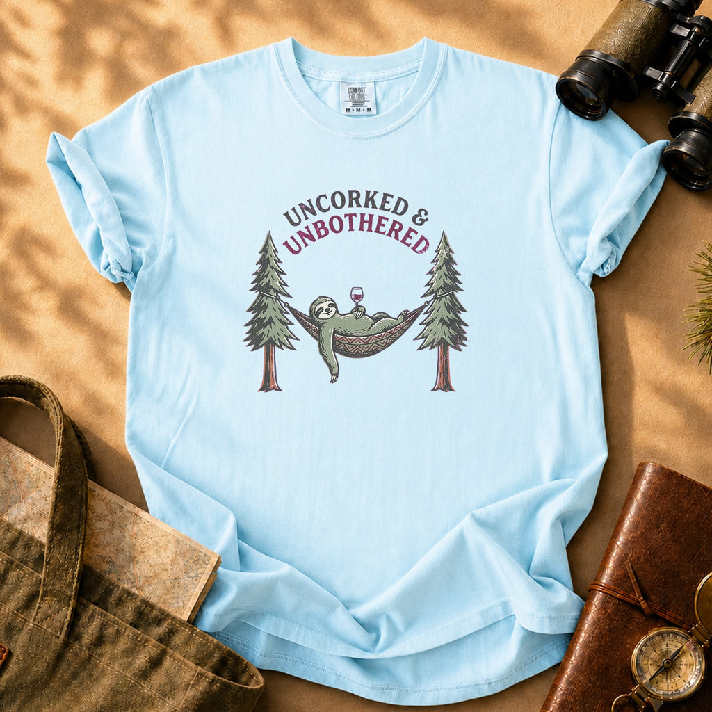 Uncorked & Unbothered Tee - Chambray