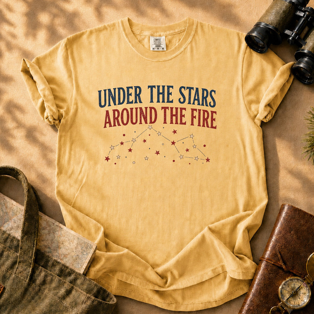 Under the Stars Around the Fire Tee - Mustard