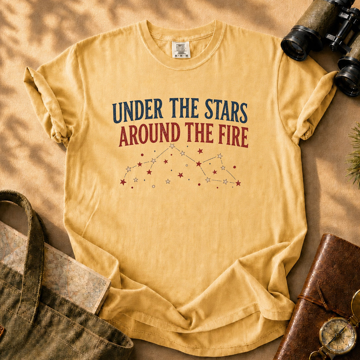 Under the Stars Around the Fire Tee - Mustard