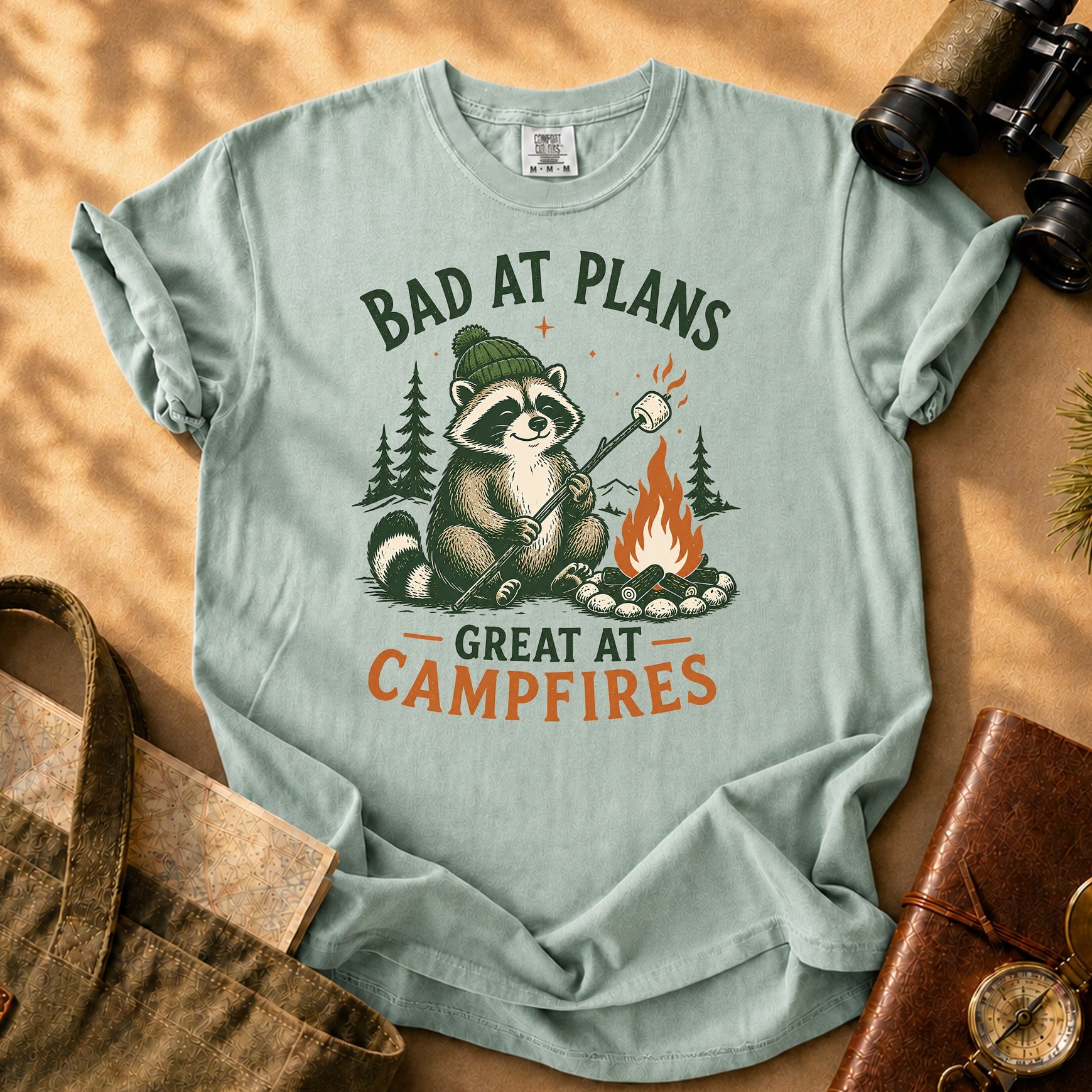 Bad at Plans Great at Campfires Tee - Bay