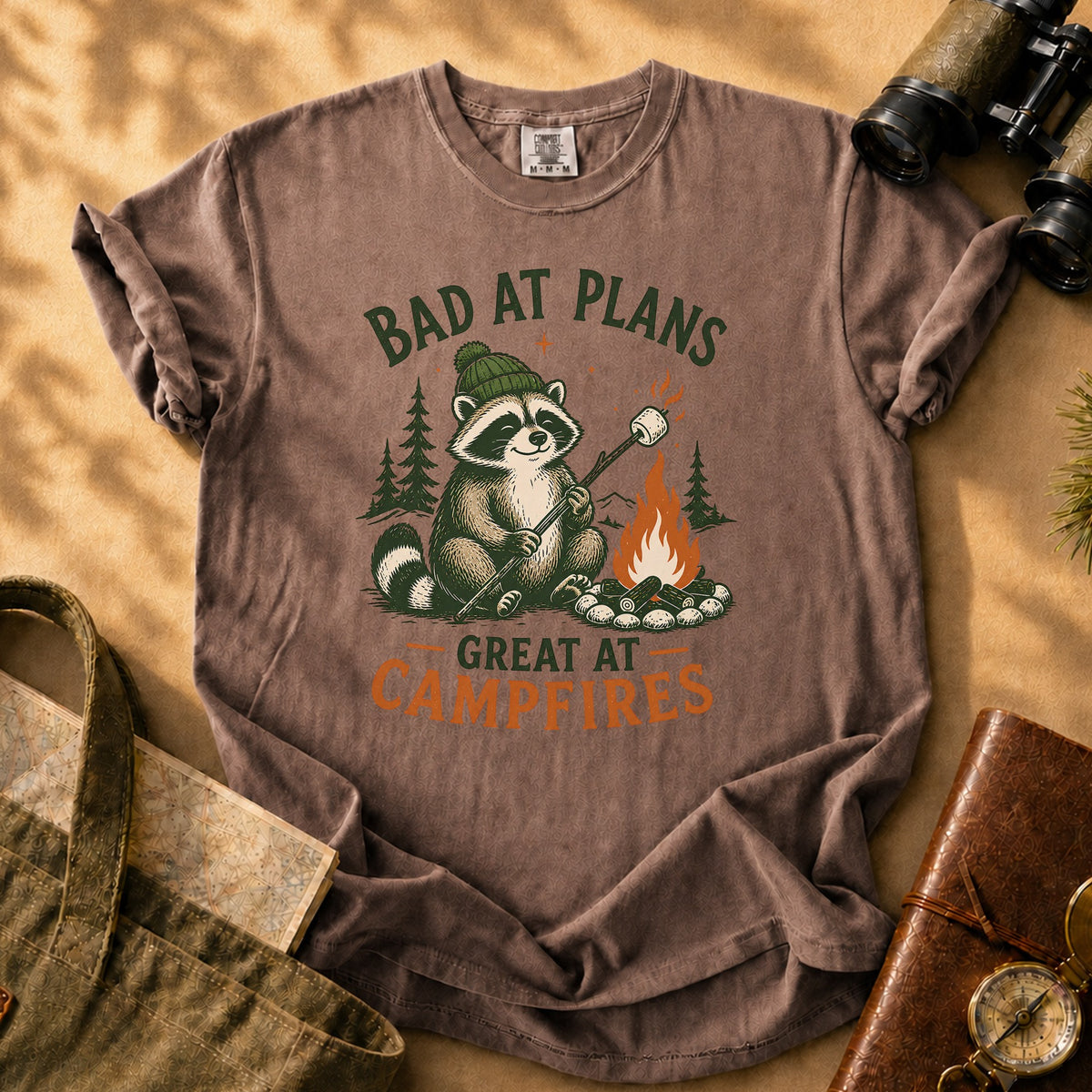Bad at Plans Great at Campfires Tee - Espresso