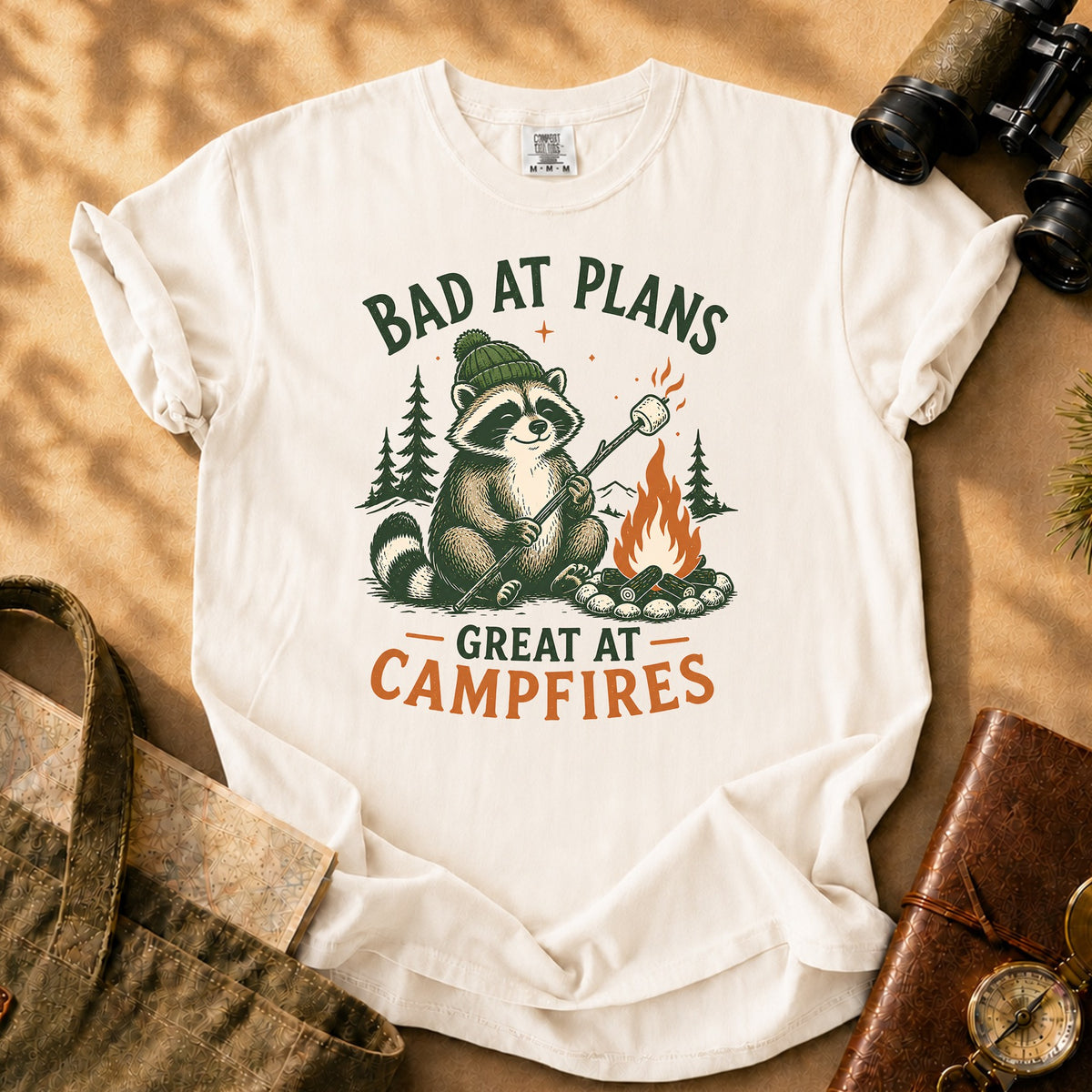 Bad at Plans Great at Campfires Tee - Ivory