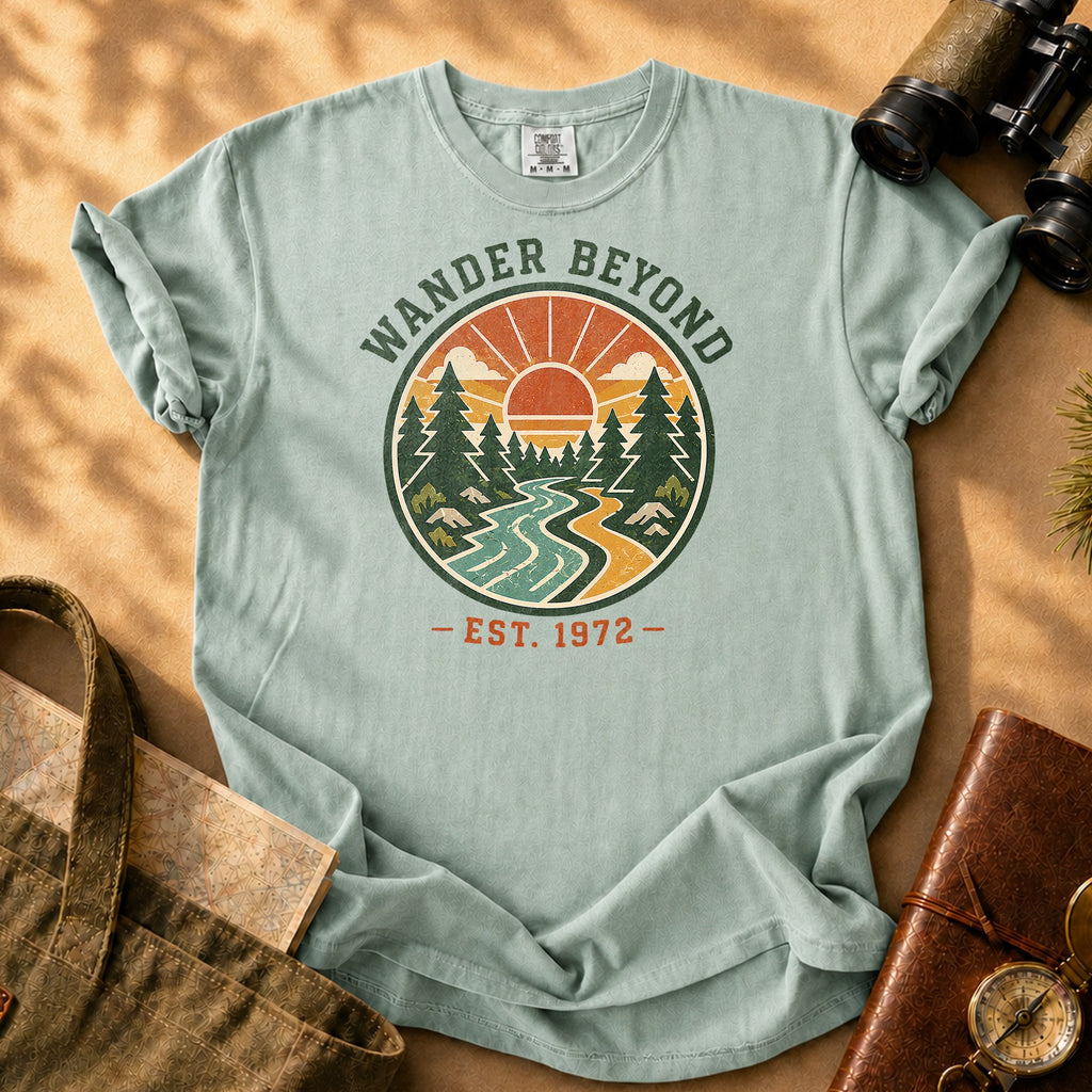 Wander Beyond Sunset River Tee - Bay