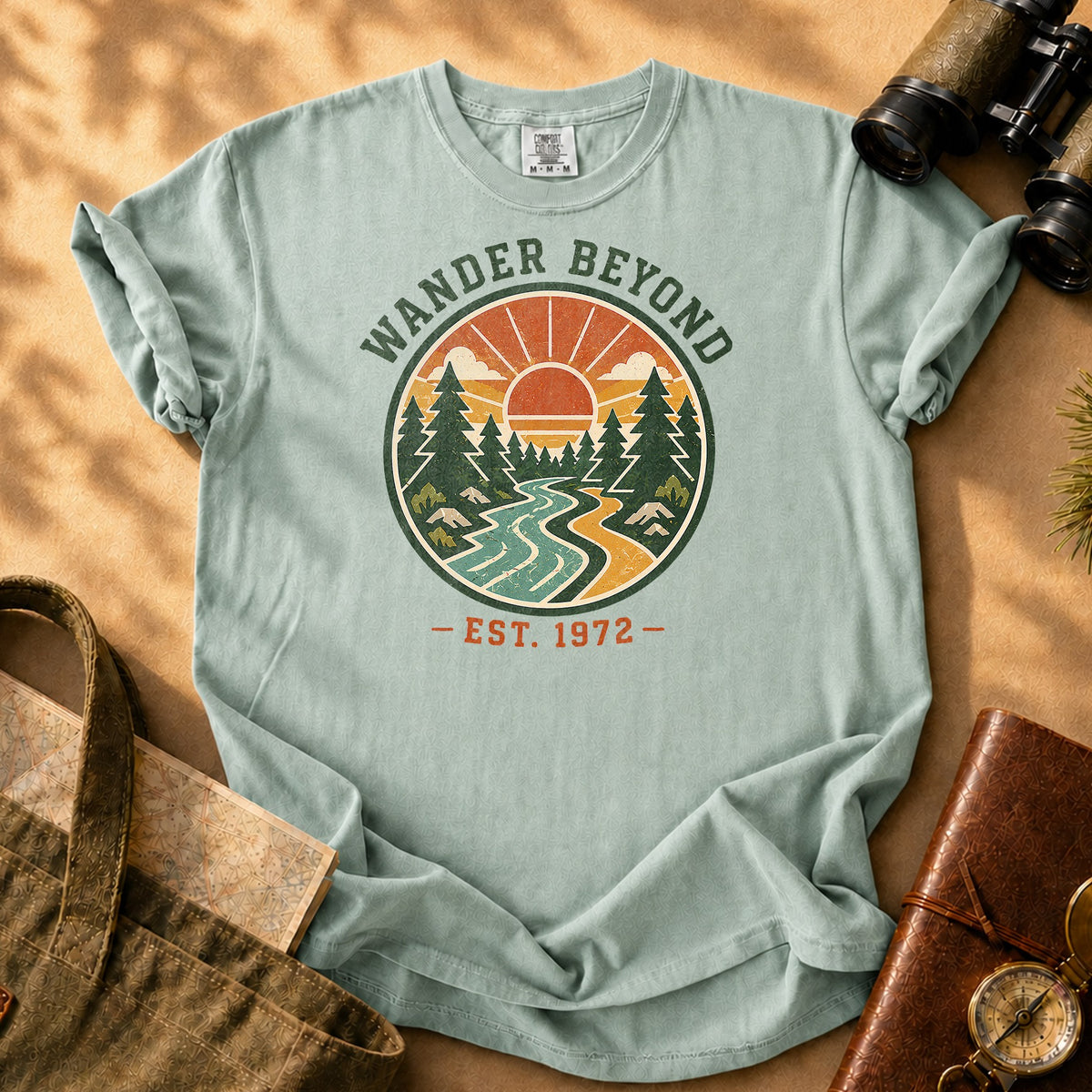 Wander Beyond Sunset River Tee - Bay