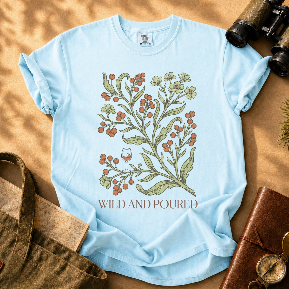 Wild and Poured Tee - Chambray