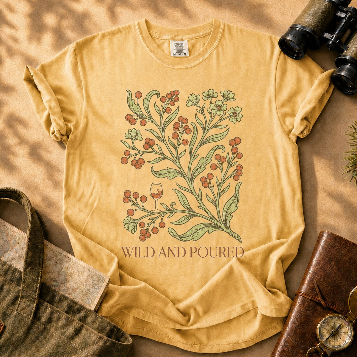 Wild and Poured Tee - Mustard