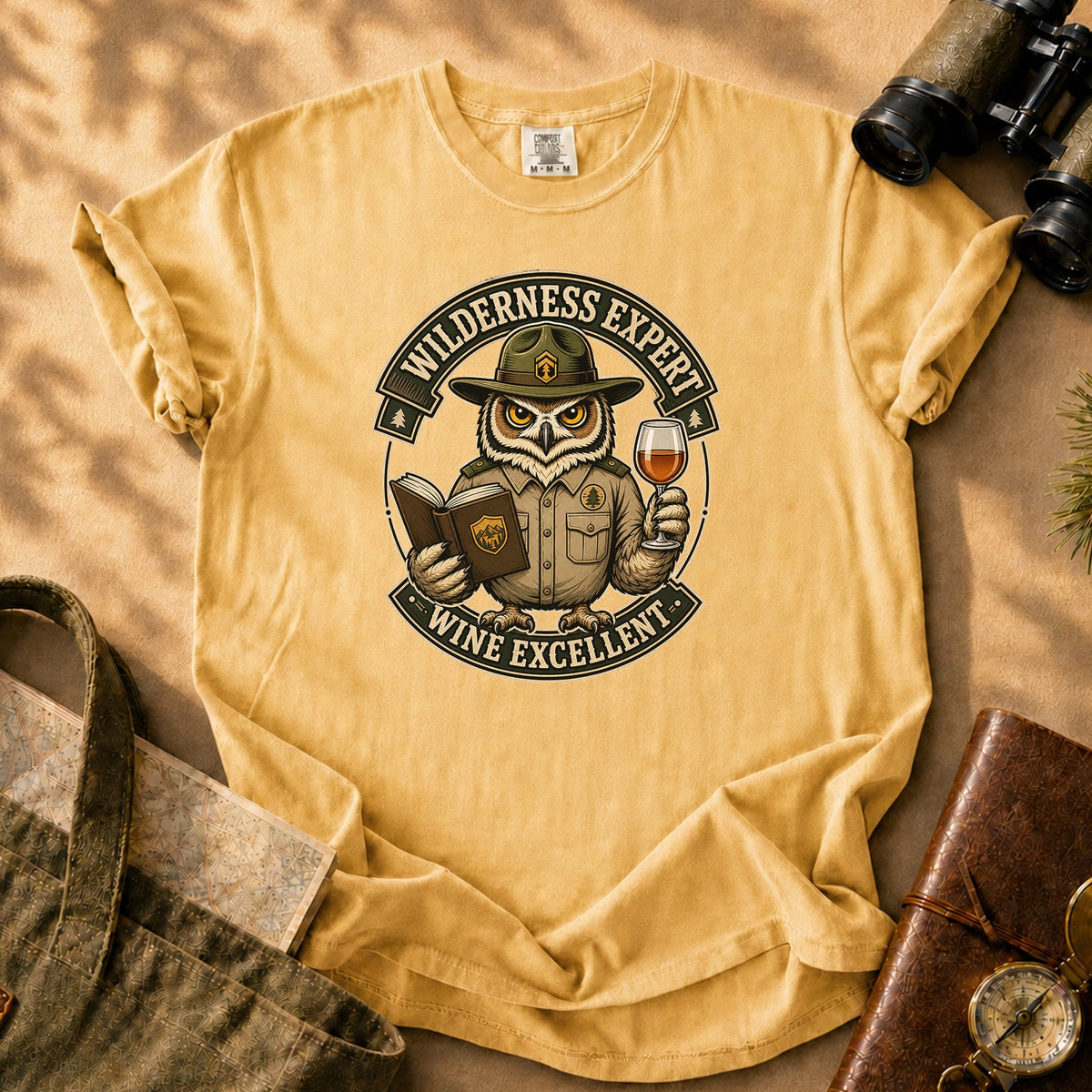 Wilderness Expert Owl Tee - Mustard