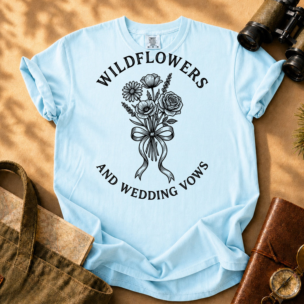 Wildflowers and Wedding Vows Tee - Chambray