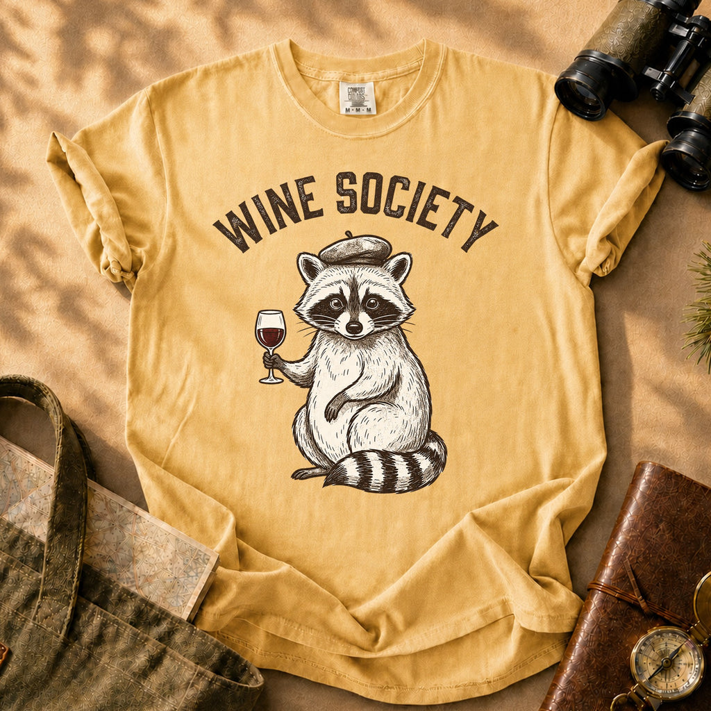 Wine Society Beret Tee - Mustard
